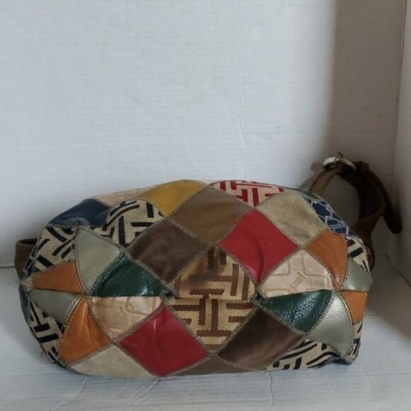 Tignanello Patchwork Leather Hobo Shoulder Bag Handbag Purse WOMEN'S WOMAN'S - Picture 6 of 14